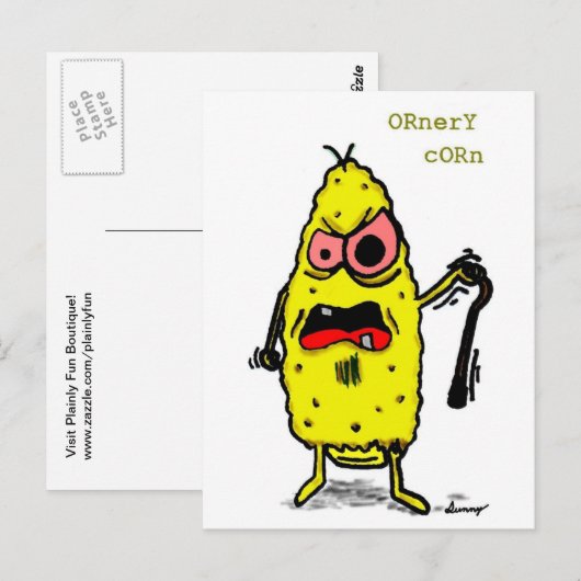Ornery Corn Postcard Postkarte (Vorne/Hinten)