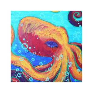 Krake Leinwandkunst Zazzle De