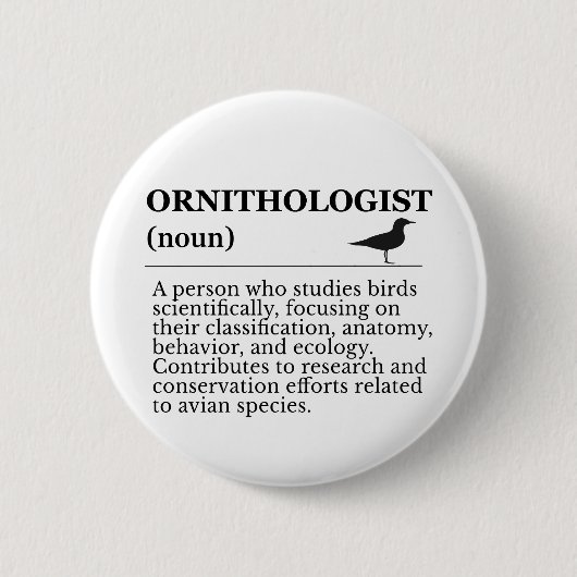 Ornithologe Definition - Vogelkunde (Birdwatchin Button (Vorderseite)