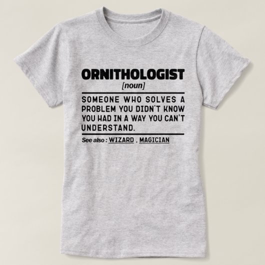 Ornithologe Noun Definition Vogelbeobachtung Cool T-Shirt (Design vorne)