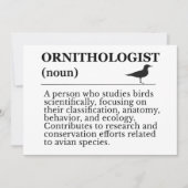 Ornithologist Definition - Vogelkunde (Birdwatchin Einladung (Vorderseite)