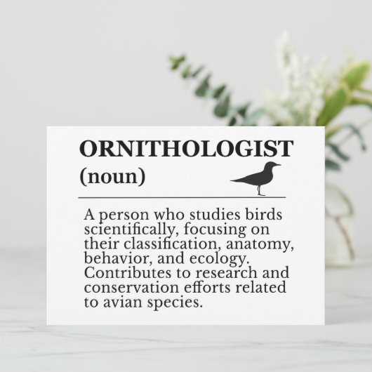 Ornithologist Definition - Vogelkunde (Birdwatchin Einladung (Stehend Vorderseite)