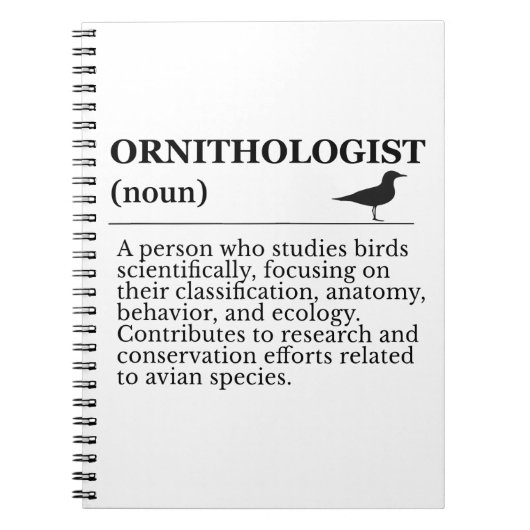 Ornithologist Definition - Vogelkunde (Birdwatchin Notizblock (Vorderseite)