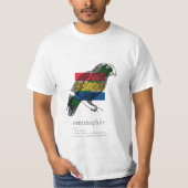 Ornithophile: Papageienskizze mit Farbblöcken T-Shirt (Vorderseite)