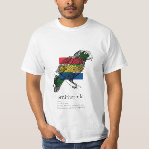 Ornithophile: Papageienskizze mit Farbblöcken T-Shirt