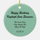 Ornment rosa Lilien-Bonbon 16 Keramik Ornament (Hinten)