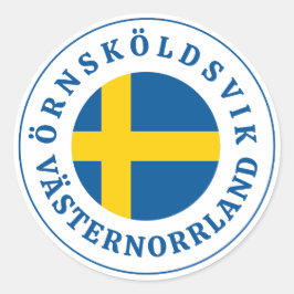ÖRNSKÖLDSVIK VÄSTERNORRLAND Schweden Runder Aufkleber