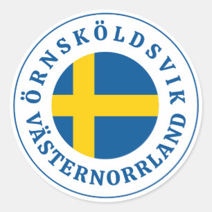 ÖRNSKÖLDSVIK VÄSTERNORRLAND Schweden Runder Aufkleber