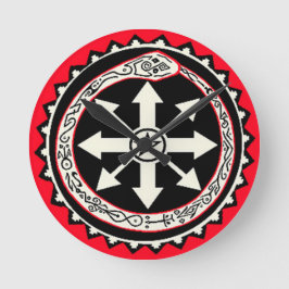 Oroburos mit Chaos Star Runde Wanduhr