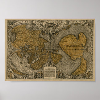Oronce Fine 1531 Weltkarte Poster