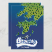 Oronsay Schottland Inselkarte (Vorne/Hinten)