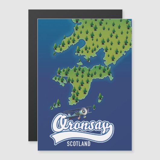 Oronsay Schottland Inselkarte Magnetkarte (Vorne/Hinten)