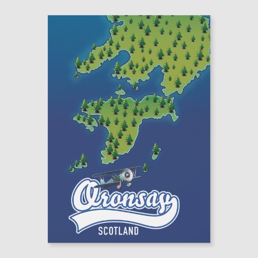 Oronsay Schottland Inselkarte Magnetkarte (Vorderseite)
