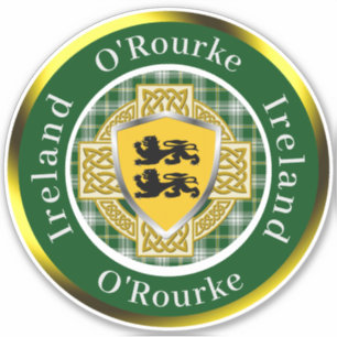 O'Rourke Irish Shield/Celtic Cross Personalisiert Aufkleber