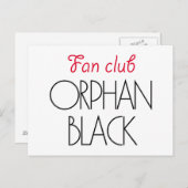 Orphan Black Fan Club Postkarte (Vorne/Hinten)