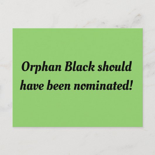Orphan Black hätte nominiert werden sollen,Retro-S Postkarte (Vorderseite)