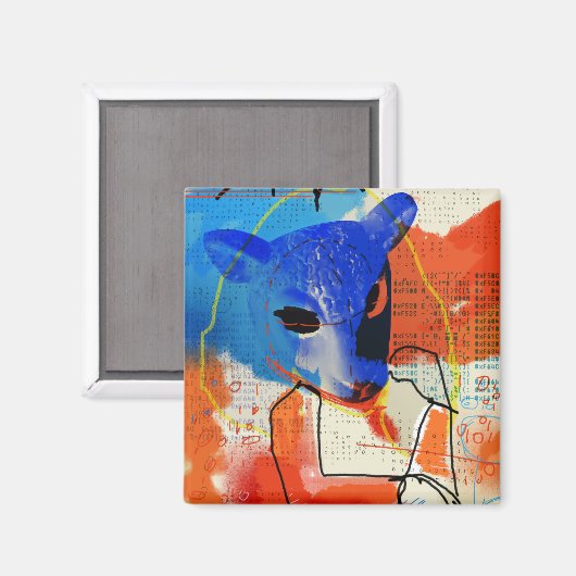 Orphan Black | MK - Silhouette der Schafsmaske Magnet (Vorderseite/Rückseite)