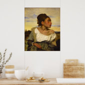 Orphan Girl am Friedhof von Eugene Delacroix Poster (Küche)