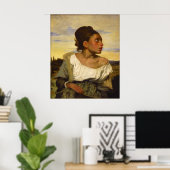 Orphan Girl am Friedhof von Eugene Delacroix Poster (Heimbüro)