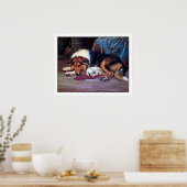 Orphan Puppy und Collie - von Wright Barker Poster (Küche)