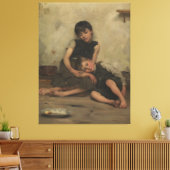 "Orphans" by Thomas Kennington (1885) - London, UK Leinwanddruck (Insitu (Wohnzimmer))