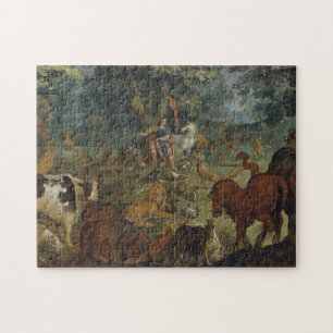Orpheus, der die Tiere (Öl, bezaubert auf Platte) Puzzle
