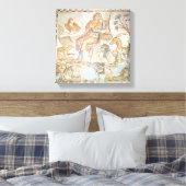 Orpheus, der mit Tieren spielt, römisches Mosaik Leinwanddruck (Insitu (Schlafzimmer))