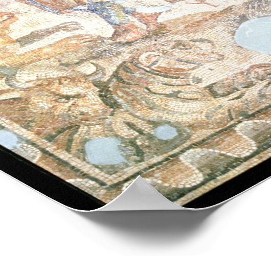 Orpheus, der mit Tieren spielt, römisches Mosaik Poster (Ecke)