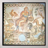 Orpheus, der mit Tieren spielt, römisches Mosaik Poster (Vorne)