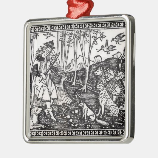 Orpheus, der zu den Tieren, 1500 spielt Silbernes Ornament (Links)