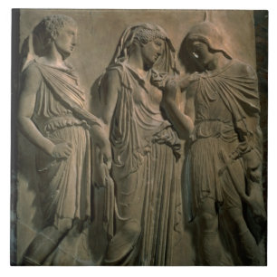 Orpheus, Eurydike und Hermes (Marmor) Fliese