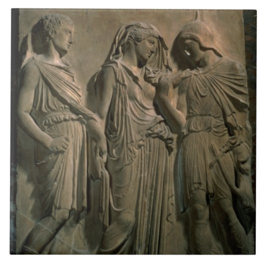 Orpheus, Eurydike und Hermes (Marmor) Fliese (Vorderseite)