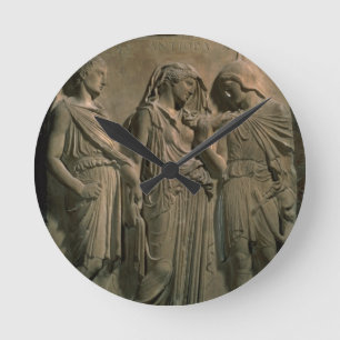Orpheus, Eurydike und Hermes (Marmor) Runde Wanduhr
