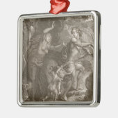 Orpheus, führende Eurydike aus Hölle heraus, Silbernes Ornament (Links)