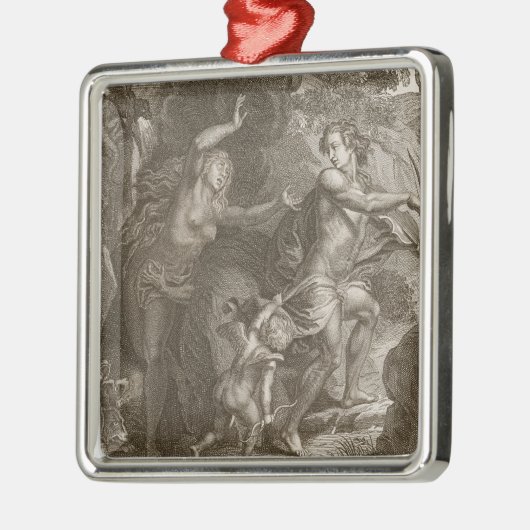 Orpheus, führende Eurydike aus Hölle heraus, Silbernes Ornament (Links)