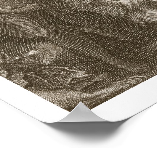 Orpheus, Leading Eurydice Out of Hell, Looks Back Poster (Ecke)