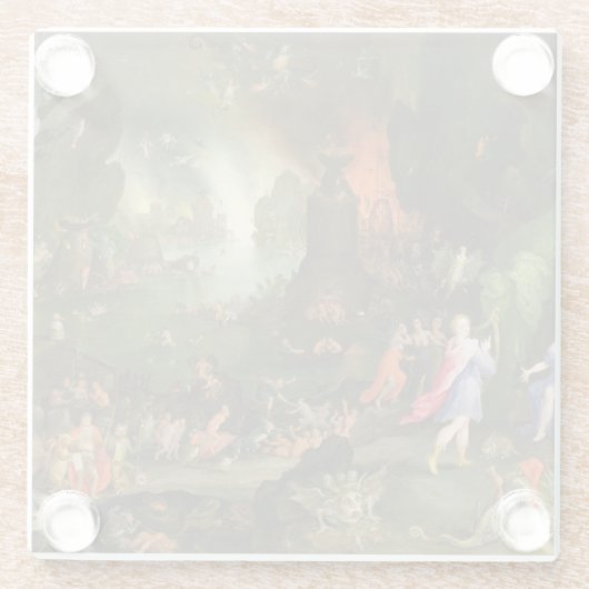 Orpheus mit einer Harfe, die zu Pluto spielt Glasuntersetzer (Rückseite)