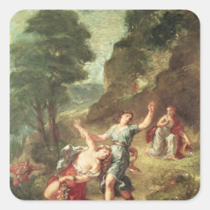 Orpheus und Eurydice, Frühjahr Quadratischer Aufkleber