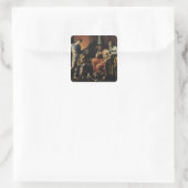 Orpheus vor Pluto und Persephone Quadratischer Aufkleber (Tasche)