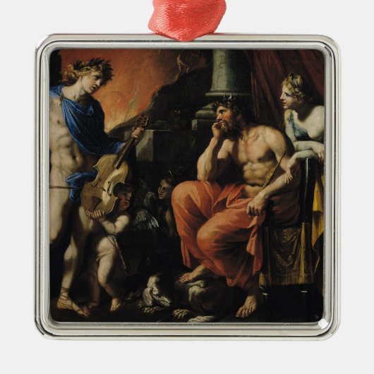 Orpheus vor Pluto und Persephone Silbernes Ornament (Vorne)
