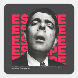 Orphic Bean Escape Design Quadratischer Aufkleber