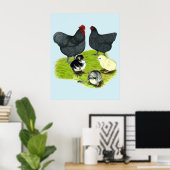 Orpington Blue Chicken Family Poster (Heimbüro)