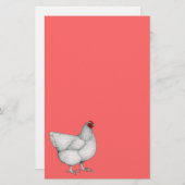 Orpington White Hen Briefpapier (Vorne/Hinten)