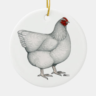 Orpington White Hen Keramikornament