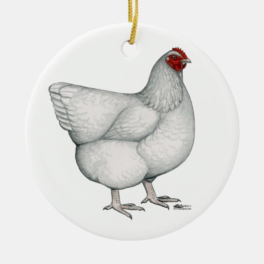 Orpington White Hen Keramikornament (Vorne)