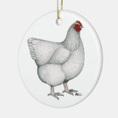Orpington White Hen Keramikornament (Links)