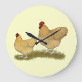 Orpingtons Lemon Cuckoo Große Wanduhr (Vorderseite)