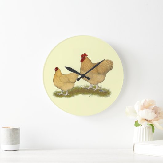 Orpingtons Lemon Cuckoo Große Wanduhr (Zuhause)