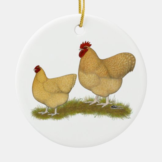 Orpingtons Lemon Cuckoo Keramikornament (Vorne)