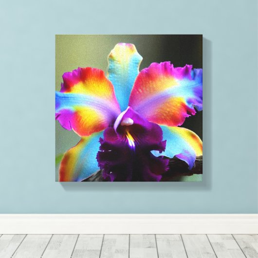  Orquideas colorida Leinwanddruck (Insitu (Holzboden))